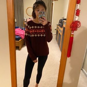 maroon knit sweater